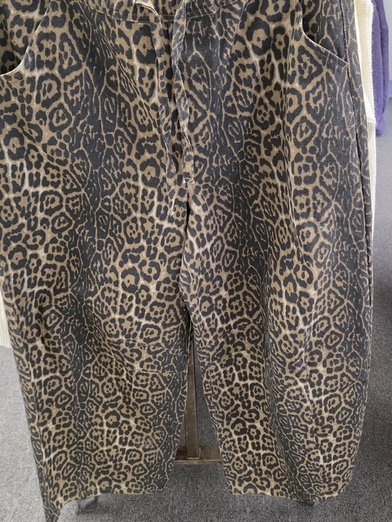 Gigio Denim - Leopard Print Wide Leg Jeans - Brown